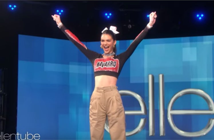 This video of the 'Cheer' cast teaching Kendall Jenner a routine.