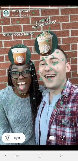 Find out your Starbucks drink with the Starbucks Instagram Story Filter.