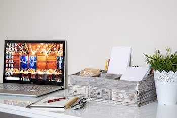 Comfify Rustic Wooden Desk Organizer