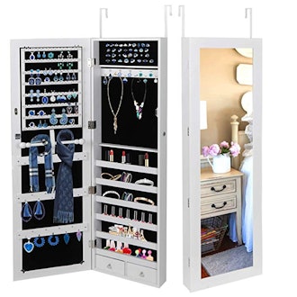 SUPER DEAL Armoire Lockable Jewelry Cabinet
