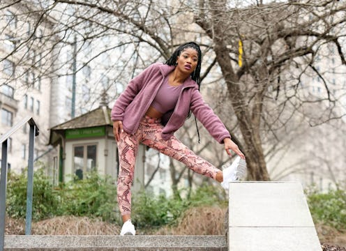 Keke Palmer's snakeskin leggings are from Old Navy.