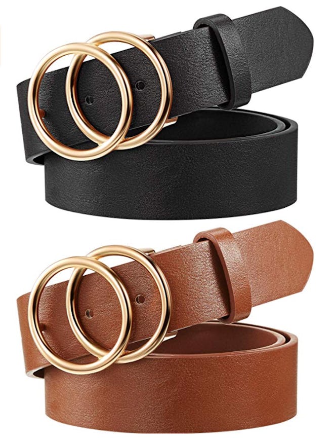 Syhood Faux Leather Belt (2-Pack)