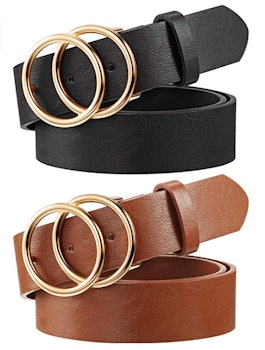 Syhood Faux Leather Belt (2-Pack)