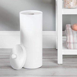 mDesign Plastic Free Standing Toilet Paper Holder