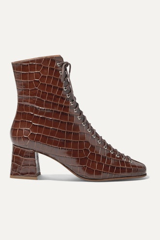 Becca Glossed Croc-Effect Ankle Boot