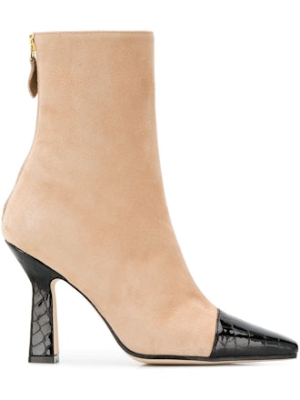 Contrasting Toe Ankle Boots