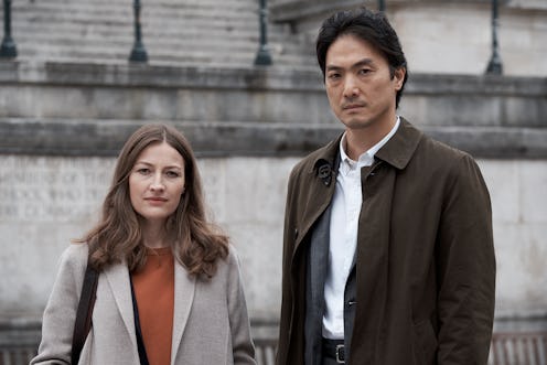 Giri/Haji's Tokyo detective Kenzo Moru (Takehiro Hira) with DC cop Sarah Weitzmann (Kelly Macdonald)...