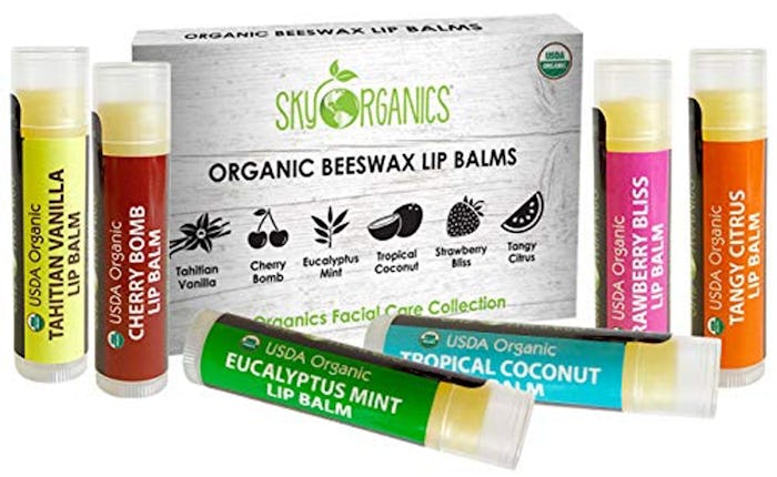USDA Organic Lip Balm by Sky Organics (6-Pack)