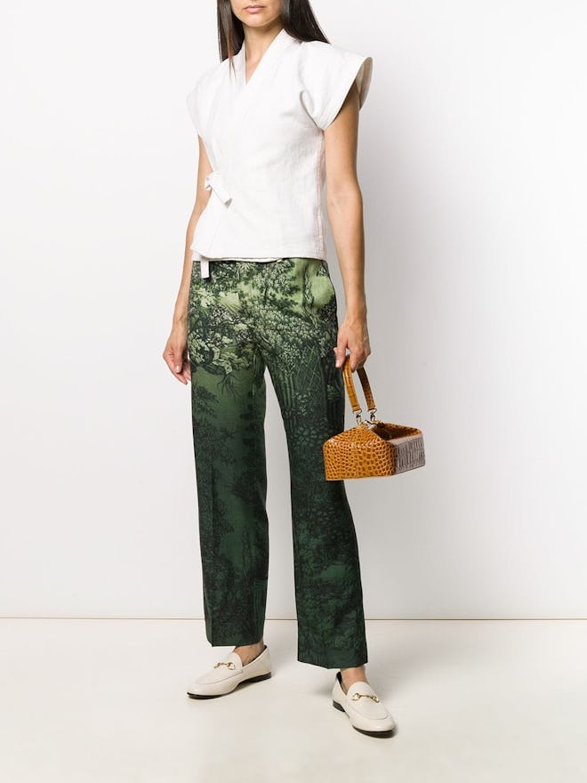 Low-Rise Printed Trousers