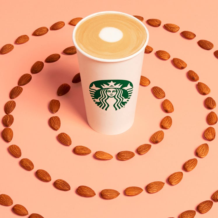 Starbucks’ Almondmilk Honey Flat White boasts 225 mg of caffeine in a grande size.
