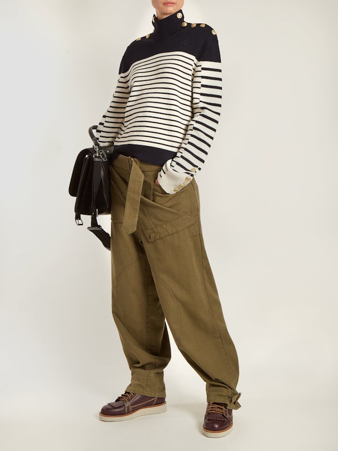 Folded Low-Rise Trousers