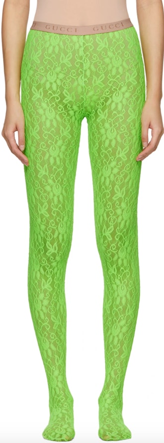 Green Lace Tights