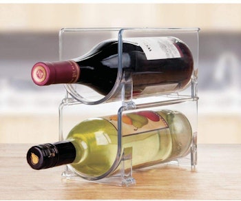 mDesign Plastic Free-Standing Water Bottle and Wine Rack