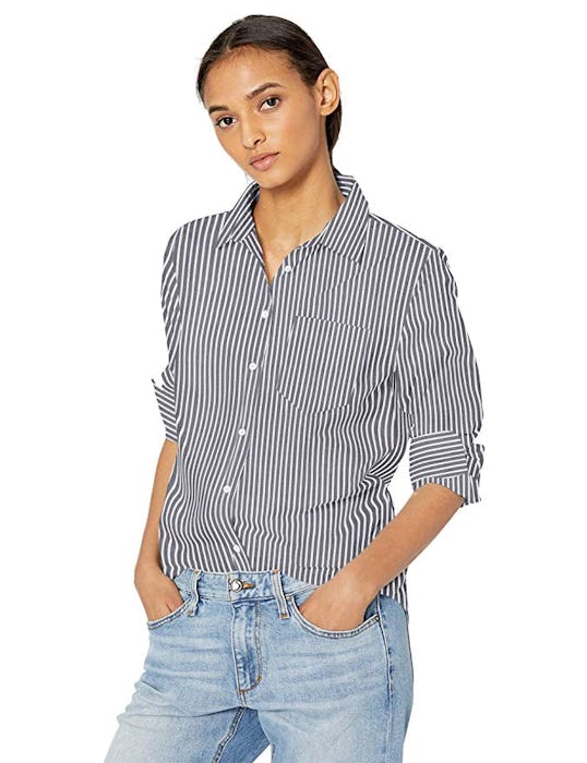 Amazon Essentials Women's Long-Sleeve Poplin Shirt