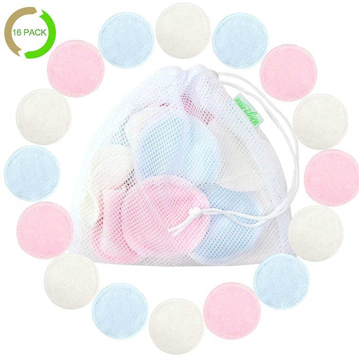 Cotton Rounds Reusable Bamboo Makeup Remover Pads For Face (16-Pack)
