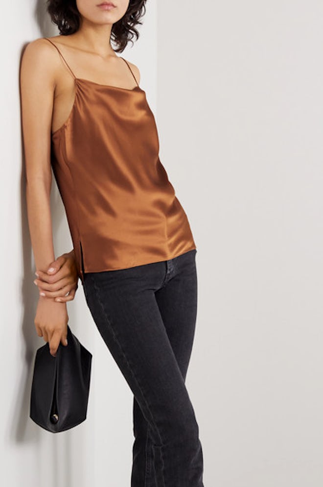 The Axel draped stretch-silk charmeuse camisole