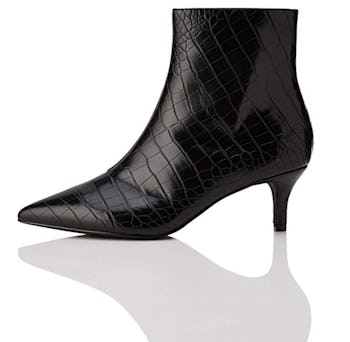 find. Women's Kitten Heel Point Toe Animal Ankle Boots