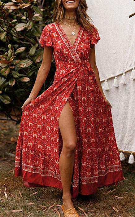 ZESICA Women's Bohemian Floral Printed Wrap