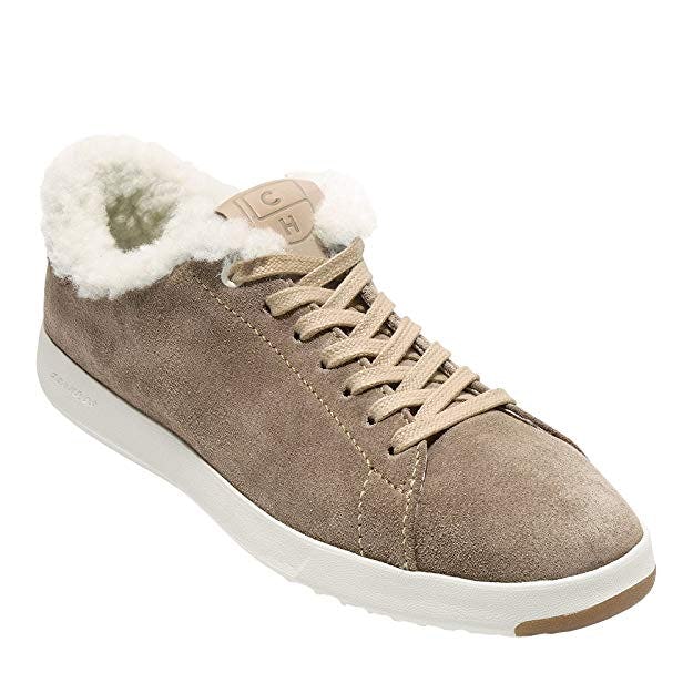 shearling lined tennis shoes