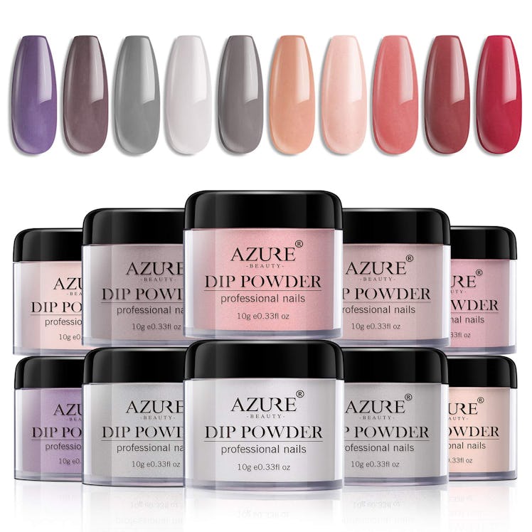 Azure Beauty Dip Powder Nails Color Set (10 Pieces)