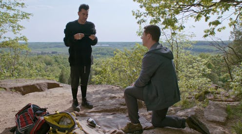 Dan Levy as David and Noah Reid as Patrick on Schitt's Creek