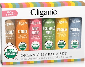Cliganic USDA Organic Lip Balm Set (6-Pack)
