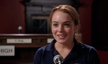 Cady Heron wins the mathletes trivia contest in 'Mean Girls.'