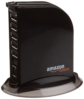 AmazonBasics 7 Port USB 2.0 Hub Tower with 5V/4A Power Adapter