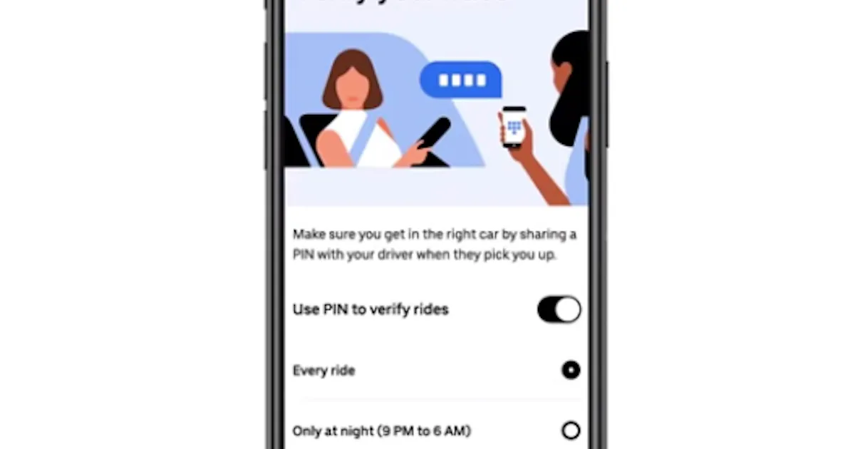 Uber Rider Pin Screen Shot Uber rolls out PIN codes to prevent riders from getting into the wrong car