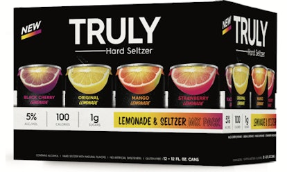 Truly is launching Lemonade Hard Seltzer in four fruity flavors.