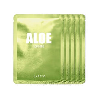 LAPCOS Aloe Sheet Mask, Daily Face Mask (5-Pack)