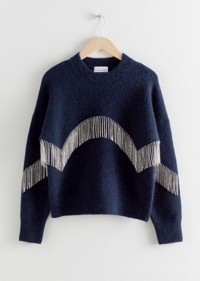 Diamanté Fringe Sweater