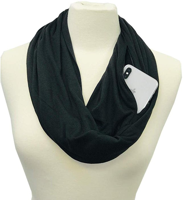 Shop Pop Fashion Infinity Scarf with Zipper Pocket