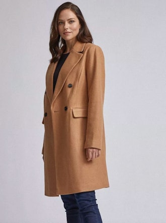 Camel Double Breasted Tailored Coat
