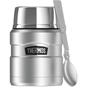 Thermos Stainless King Vacuum-Insulated Food Jar With Folding Spoon, 16 oz
