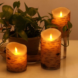 Comenzar Flickering Birch Candles (3-Piece Set)