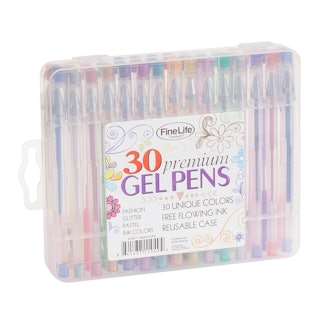30 Pc Gel Pen Set In Plastic Case
