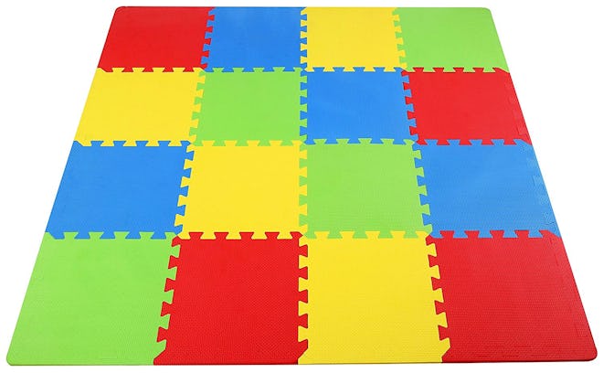 BalanceFrom Kid's Puzzle Exercise Play Mat with EVA Foam Interlocking Tiles - 16 Tiles