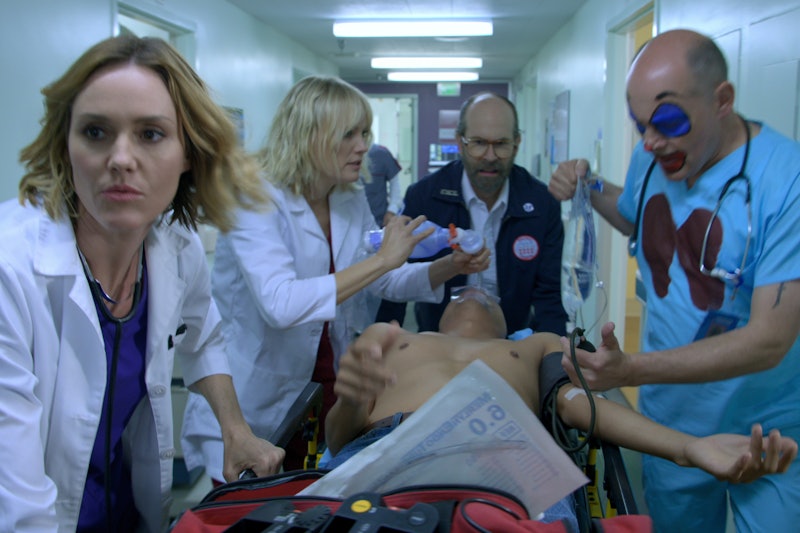 Erinn Hayes, Malin Akerman, Brian Huskey, and Rob Corddry in 'Medical Hospital'