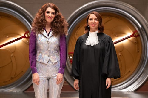 D'Arcy Carden as Janet and Maya Rudolph as Judge in The Good Place