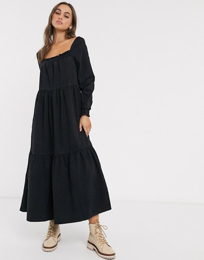 Prairie Midi Smock Dress