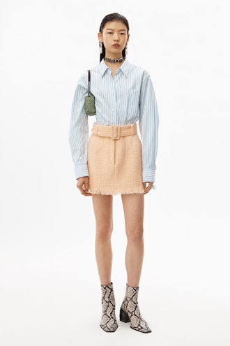 Frayed Edge Tweed Mini Skirt