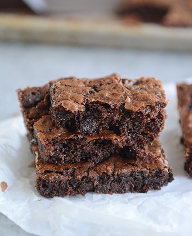 Sheet pan brownies recipe from Mel's Kitchen Cafe are filled with chocolate, fudgy flavor