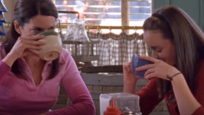 Rory and Lorelai drinking coffee