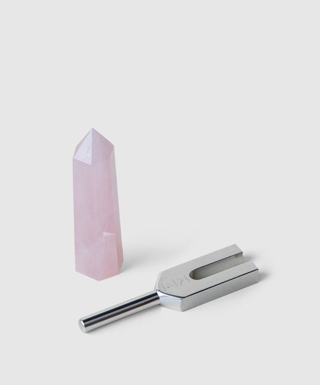 Tuning Fork & Rose Quartz Crystal