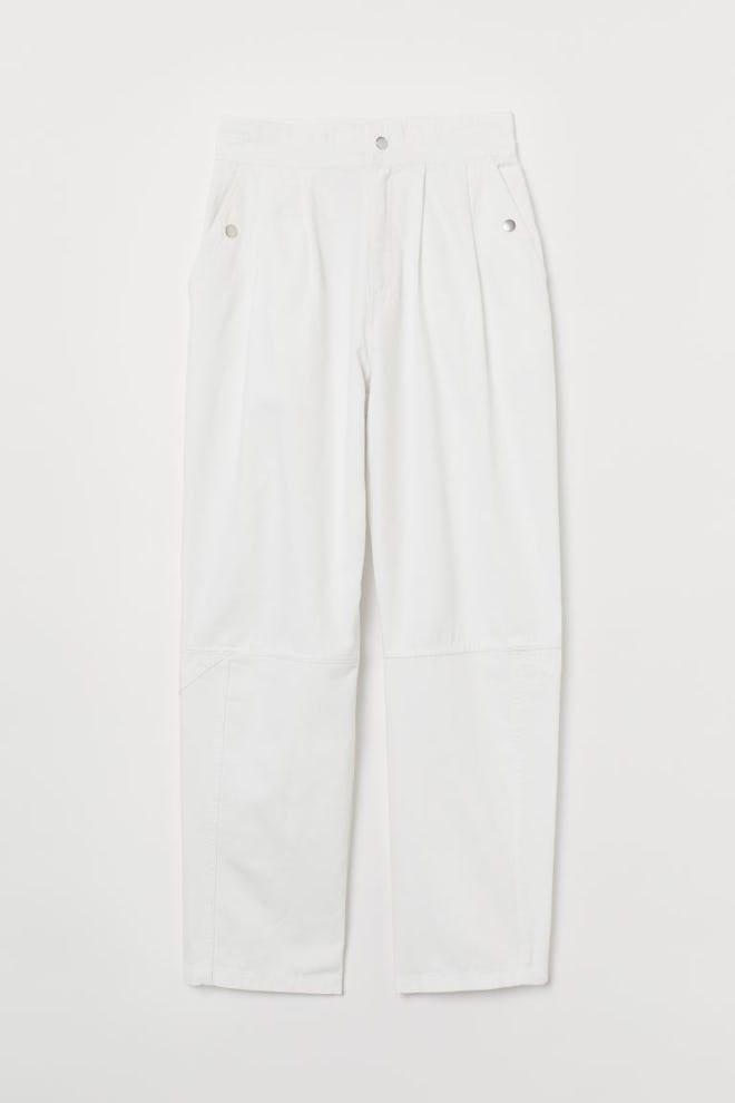 Ankle-length twill trousers