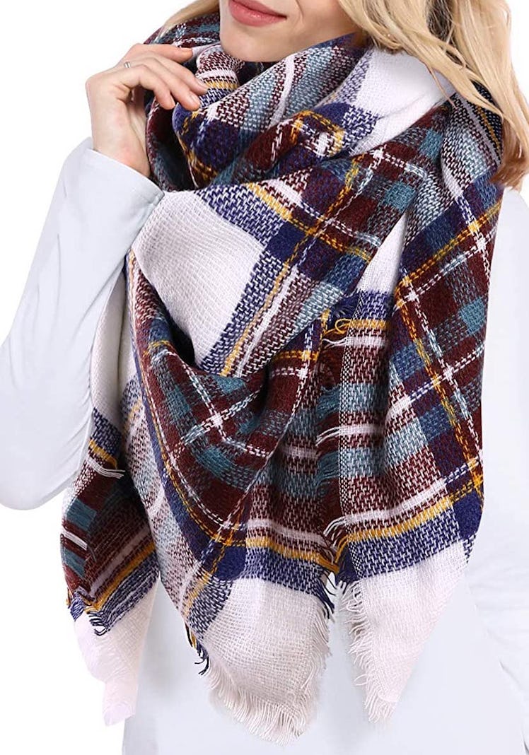 Bess Bridal Plaid Blanket Scarf