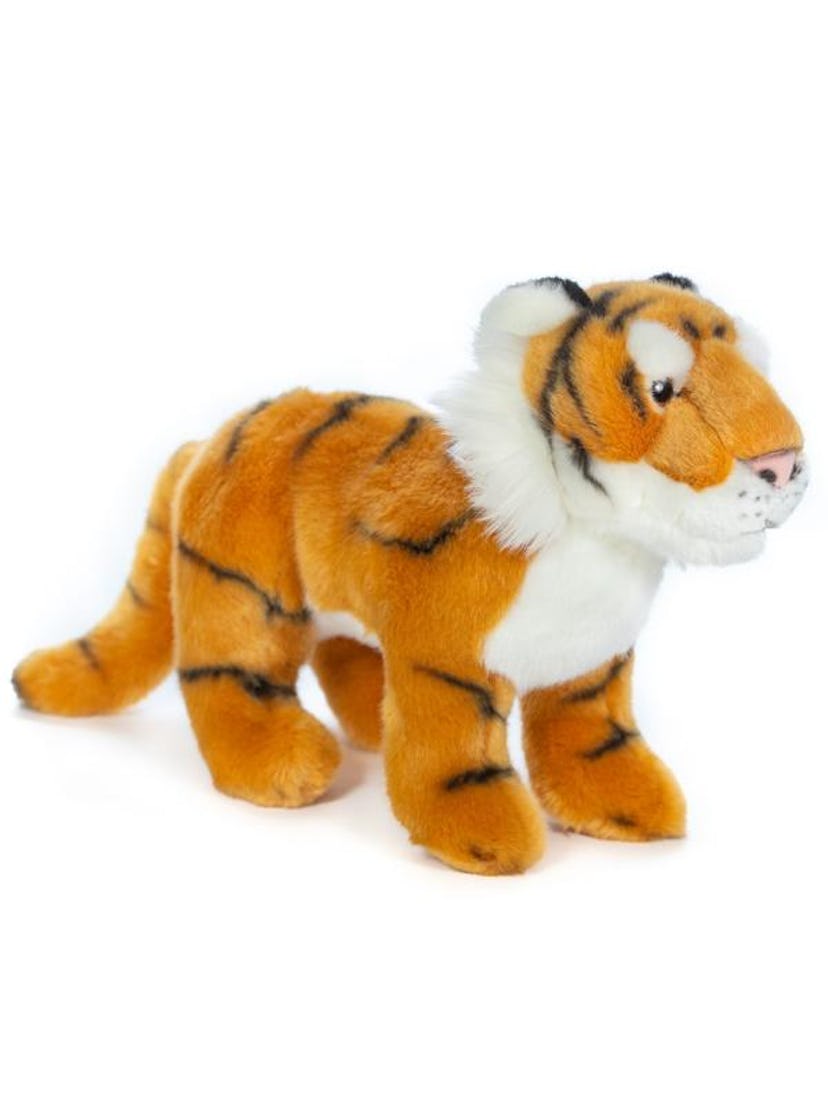 Standing 12 Inch Stuffed Tiger Plush Floppy Animal Kingdom Collection