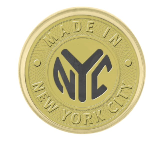 Made In NYC Gold Circle Lapel Pin