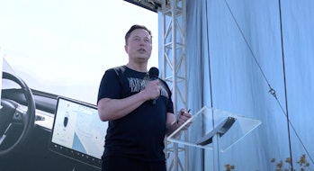 Elon Musk at the Tesla event.